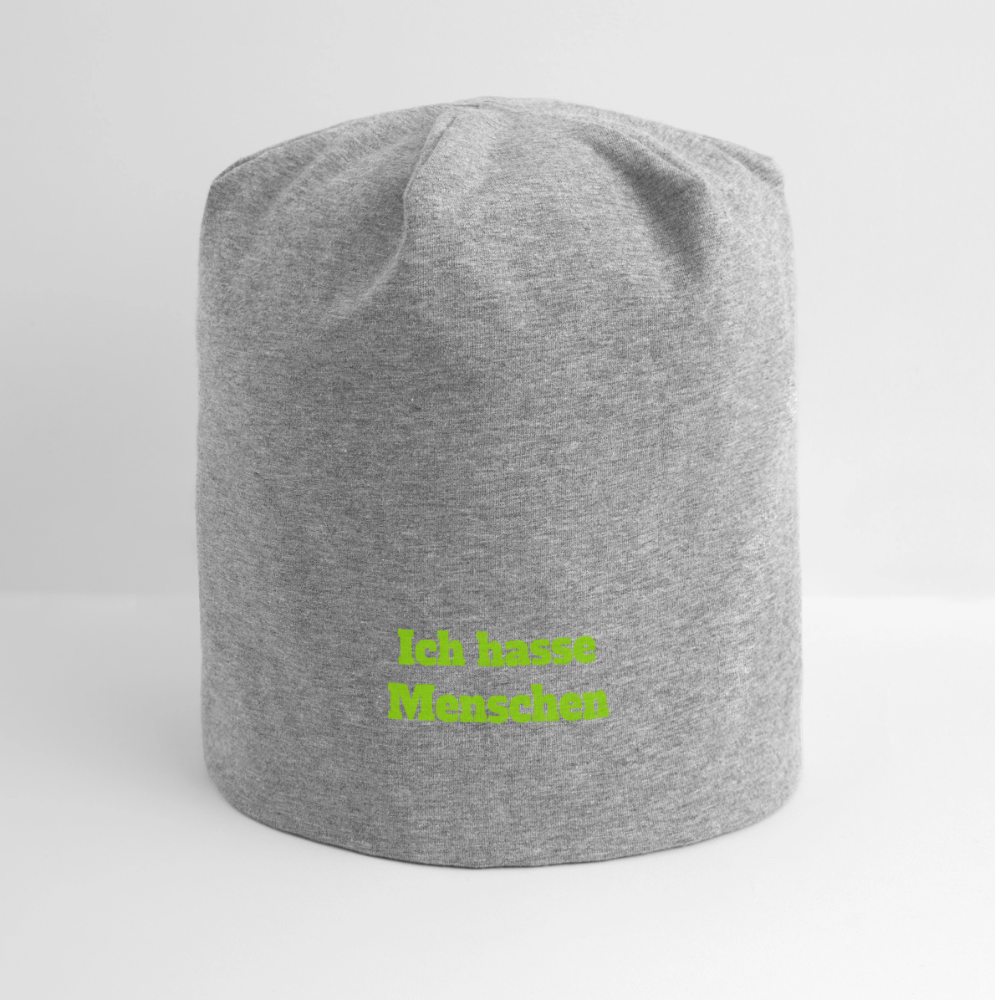 Jersey-Beanie Ich hasse Menschen - Grau meliert