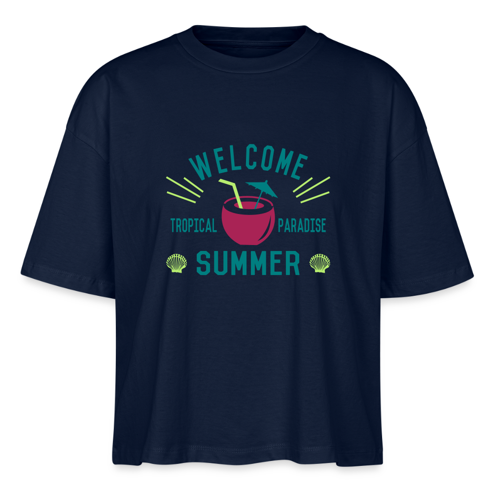 Stanley/Stella Frauen Boxy Bio-T-Shirt Nova Welcome Summer - Navy