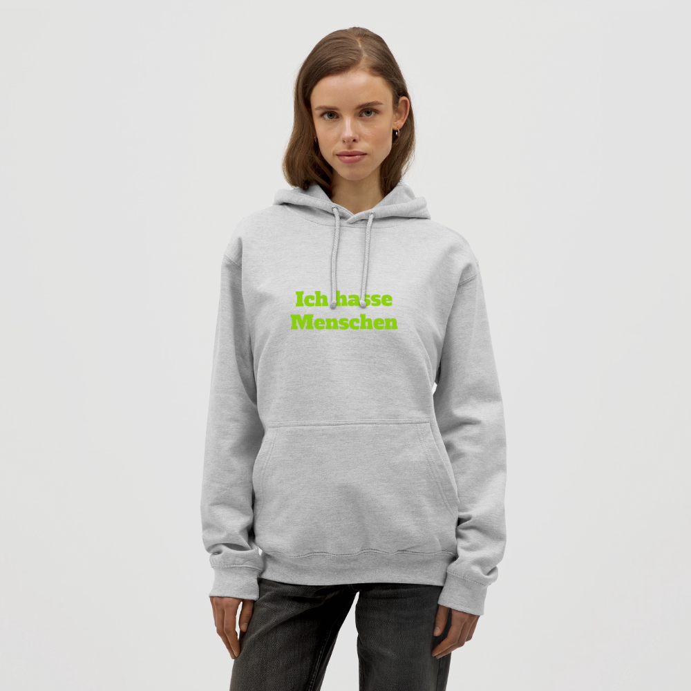 Unisex Hoodie Ich hasse Menschen - Hellgrau meliert