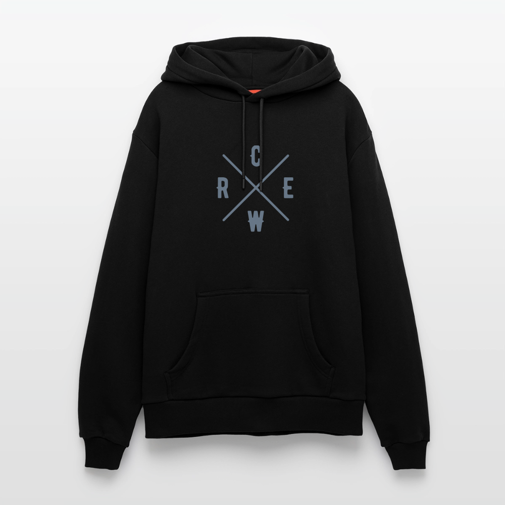Organic Relaxed Hoodie Made in EU Crew - SOLID BLACK