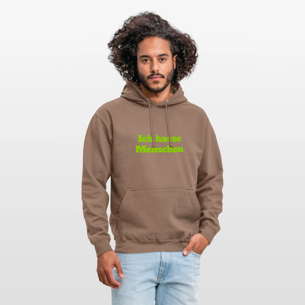Unisex Hoodie Ich hasse Menschen - Mokka