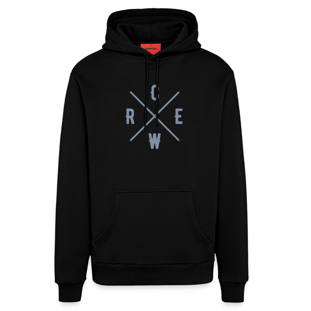 Organic Relaxed Hoodie Made in EU Crew - SOLID BLACK