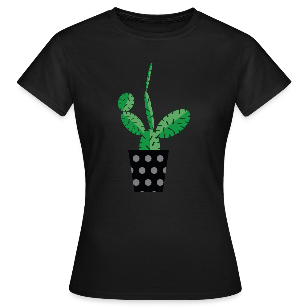 Frauen T-Shirt Kaktus - Schwarz