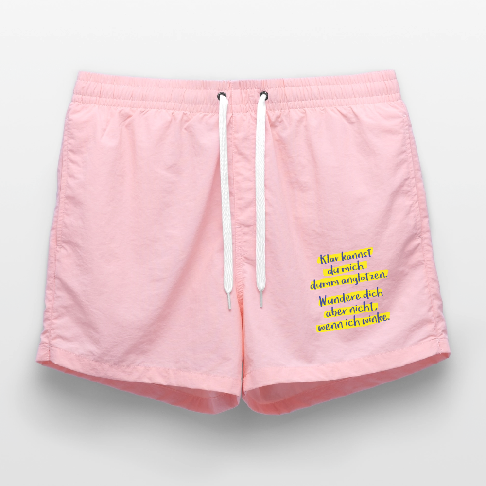 Badeshorts Lustiger Spruch - Pink