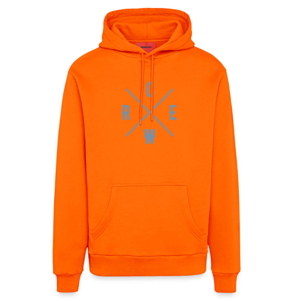Organic Relaxed Hoodie Made in EU Crew - SUNSET ORANGE