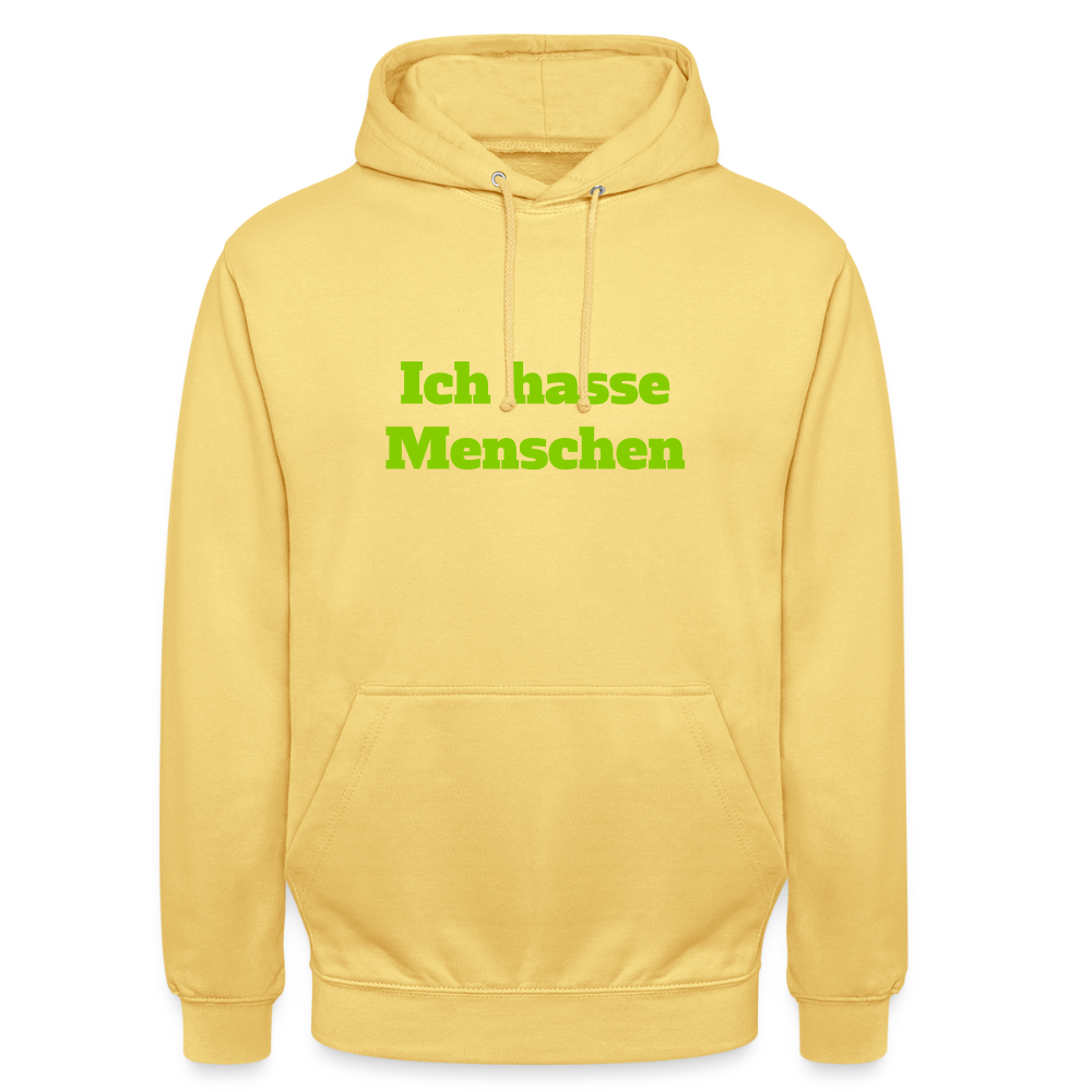Unisex Hoodie Ich hasse Menschen - Zitronengelb