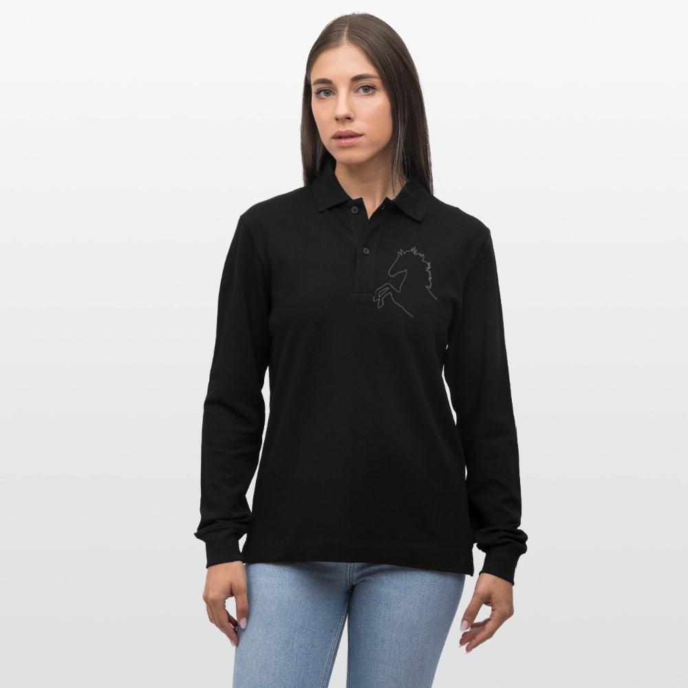 Stanley/Stella Unisex Bio-Langarm-Poloshirt Prepster - Schwarz