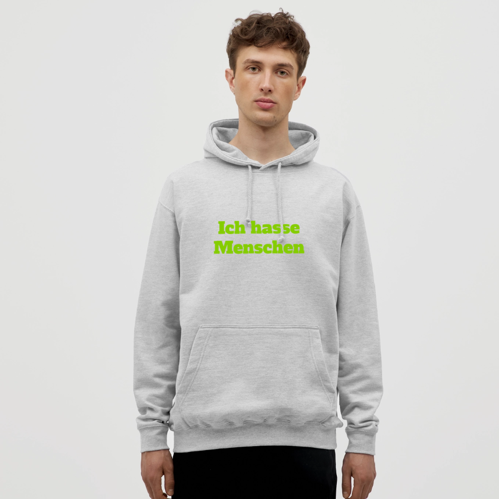 Unisex Hoodie Ich hasse Menschen - Hellgrau meliert