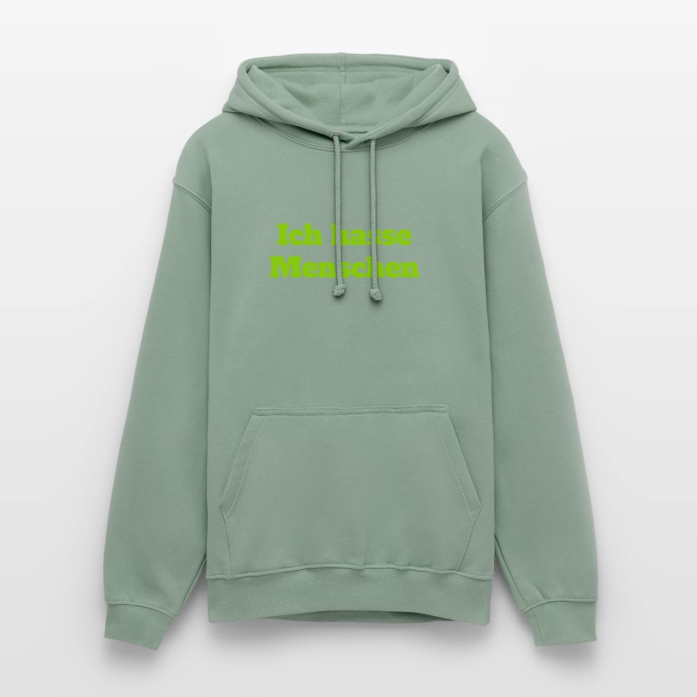 Unisex Hoodie Ich hasse Menschen - Graugrün