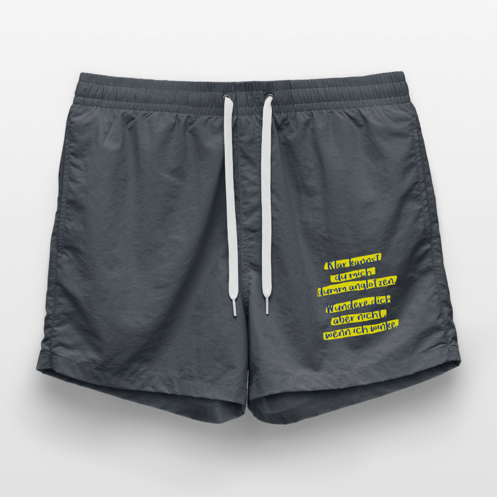 Badeshorts Lustiger Spruch - Anthrazit