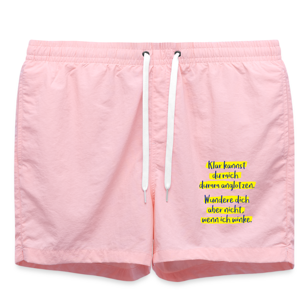 Badeshorts Lustiger Spruch - Pink