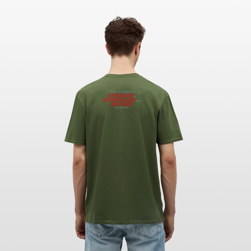 Männer T-Shirt Mein Computer - Militärgrün