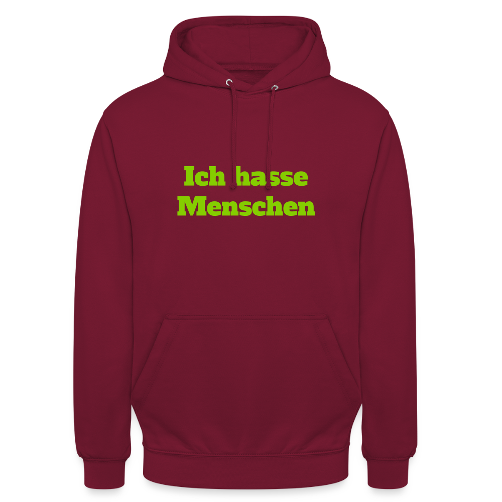 Unisex Hoodie Ich hasse Menschen - Bordeaux