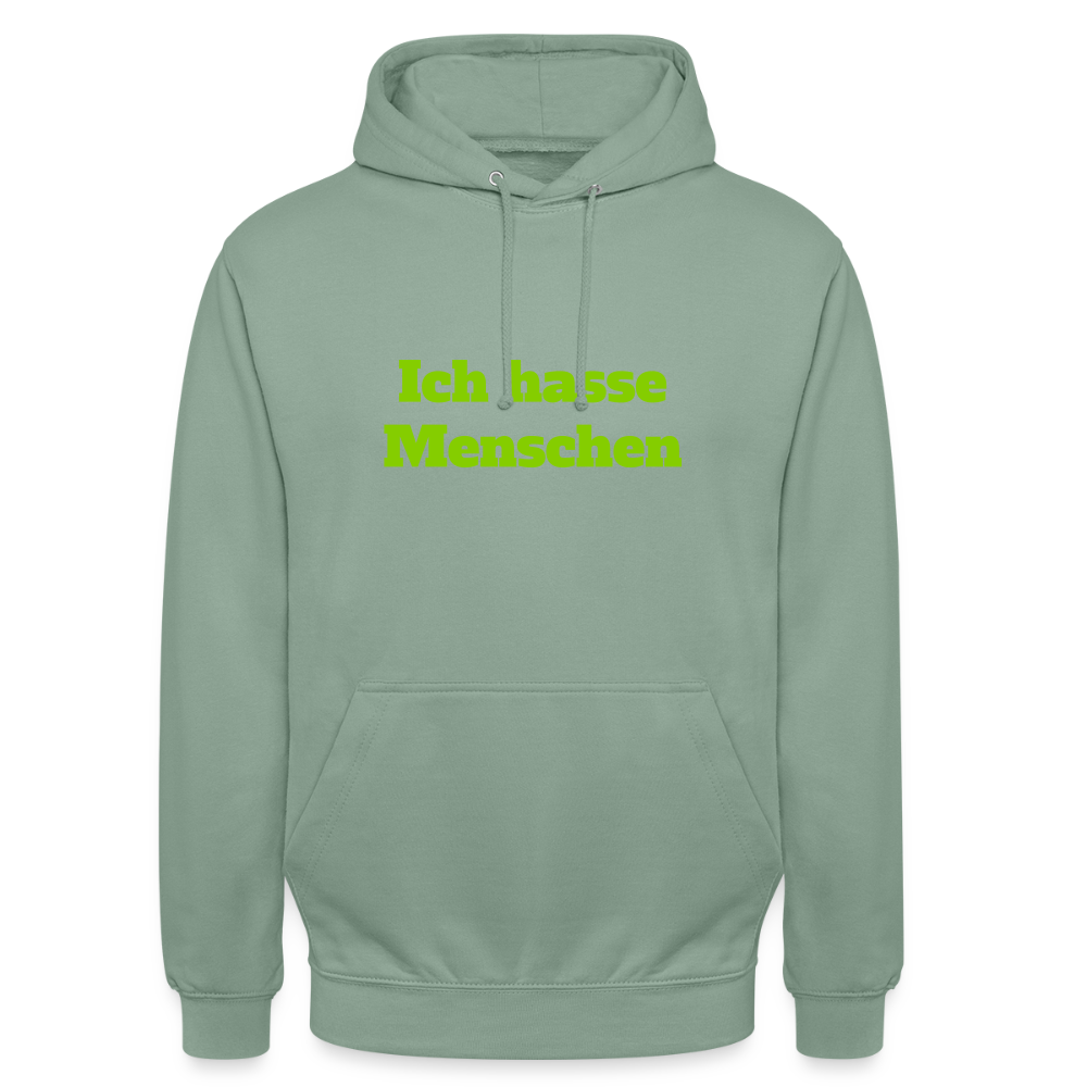 Unisex Hoodie Ich hasse Menschen - Graugrün