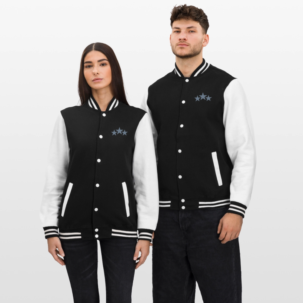 College-Sweatjacke Stars - Schwarz/Weiß