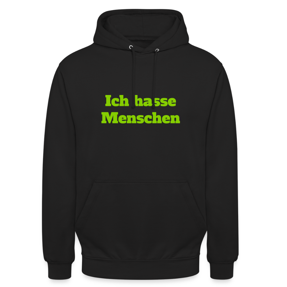 Unisex Hoodie Ich hasse Menschen - Schwarz