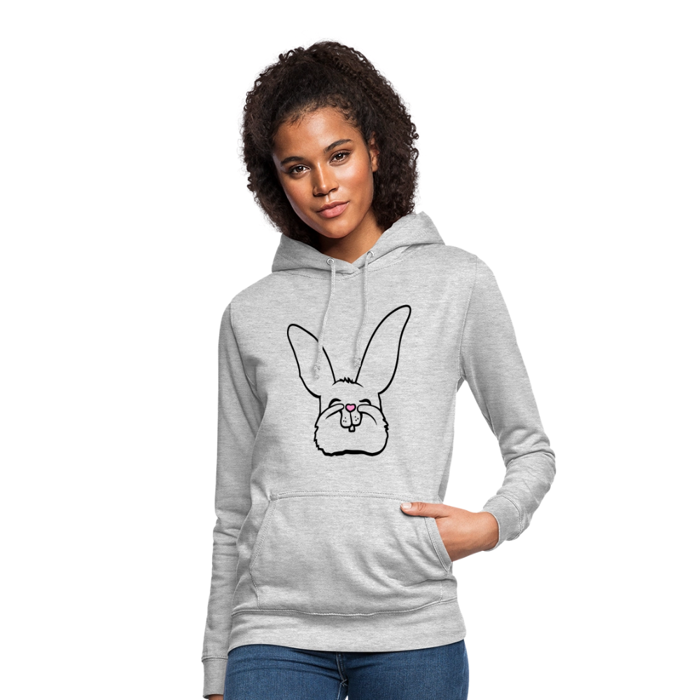 Frauen Hoodie Sweet Bunny - Hellgrau meliert