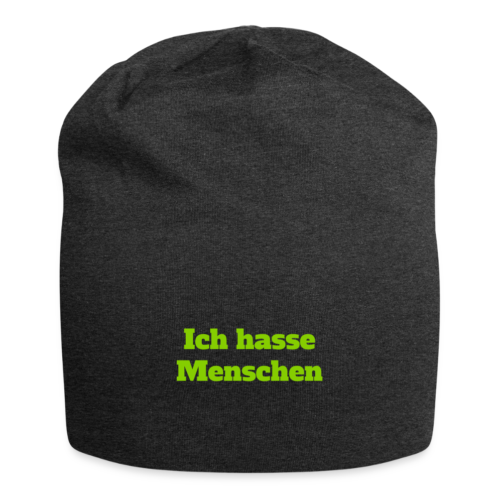 Jersey-Beanie Ich hasse Menschen - Anthrazit