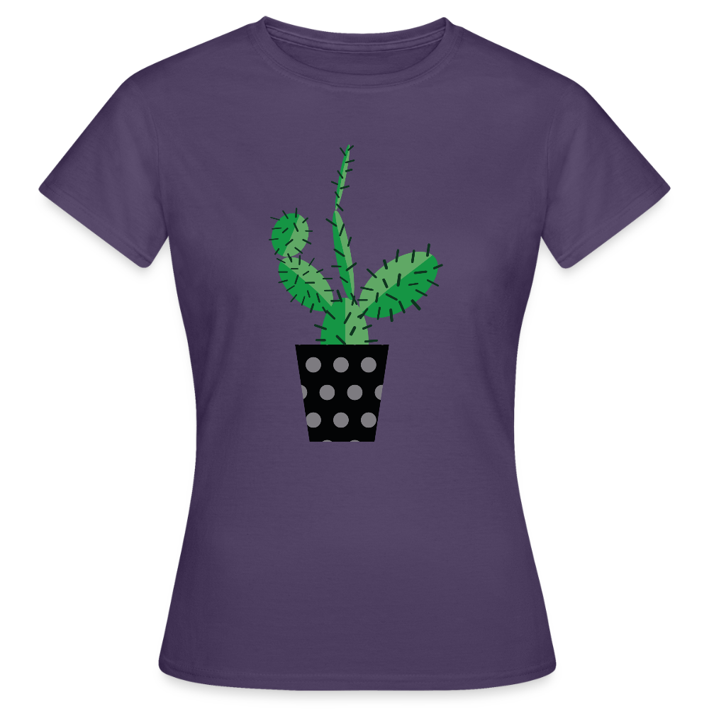 Frauen T-Shirt Kaktus - Dunkellila