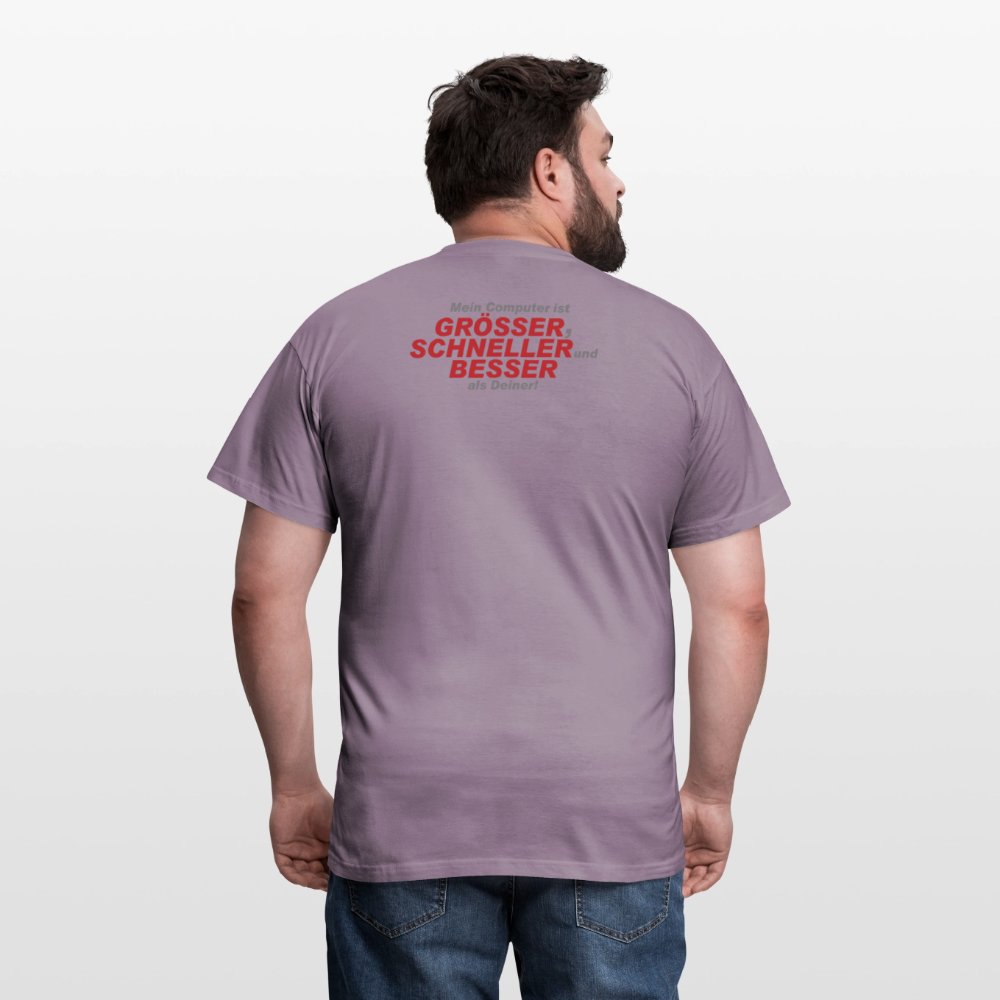 Männer T-Shirt Mein Computer - Lilagrau