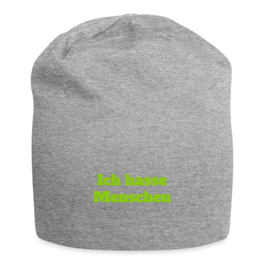 Jersey-Beanie Ich hasse Menschen - Grau meliert