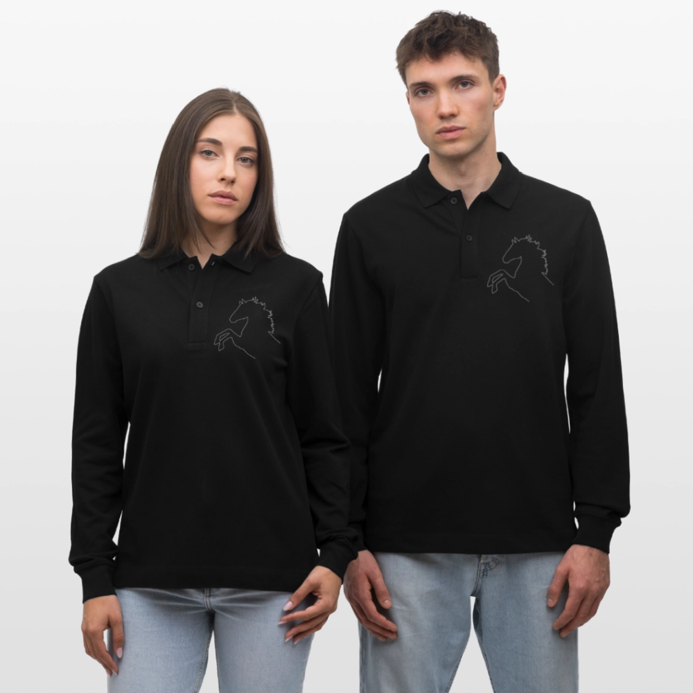 Stanley/Stella Unisex Bio-Langarm-Poloshirt Prepster - Schwarz