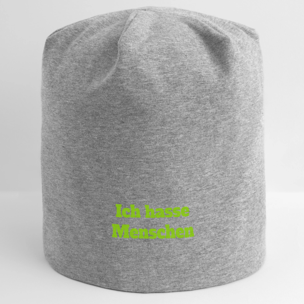 Jersey-Beanie Ich hasse Menschen - Grau meliert