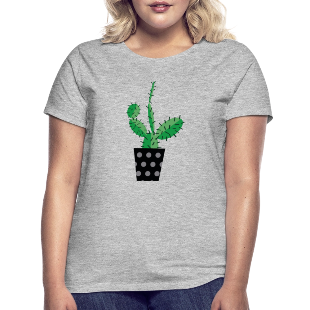 Frauen T-Shirt Kaktus - Grau meliert