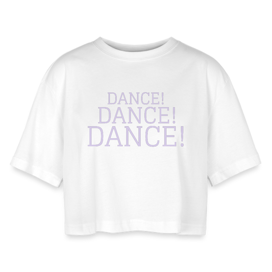 Frauen Oversized Cropped T-Shirt Dance - Weiß