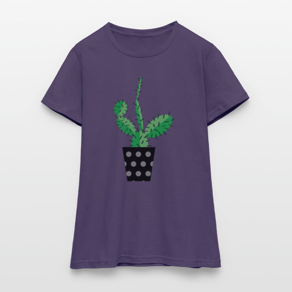 Frauen T-Shirt Kaktus - Dunkellila