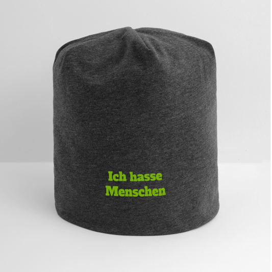 Jersey-Beanie Ich hasse Menschen - Anthrazit