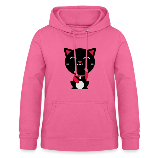 Frauen Hoodie Waving Cat - Pink