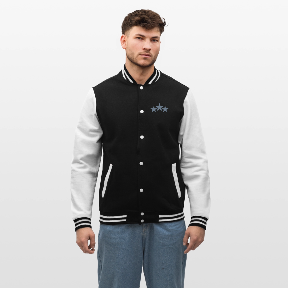 College-Sweatjacke Stars - Schwarz/Weiß