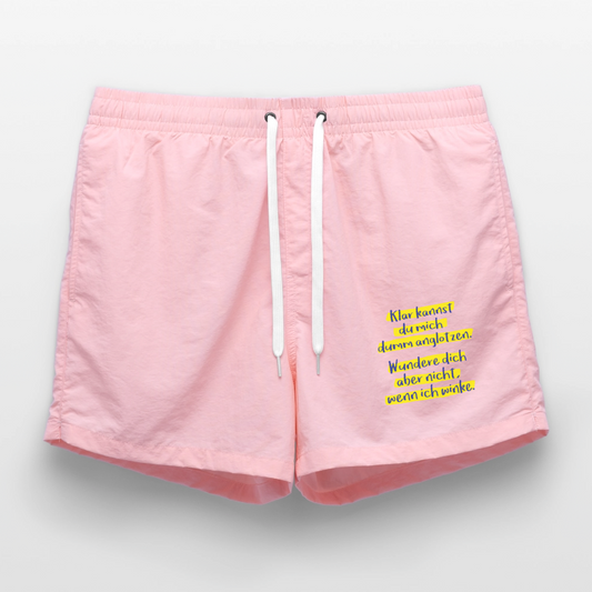 Badeshorts Lustiger Spruch - Pink