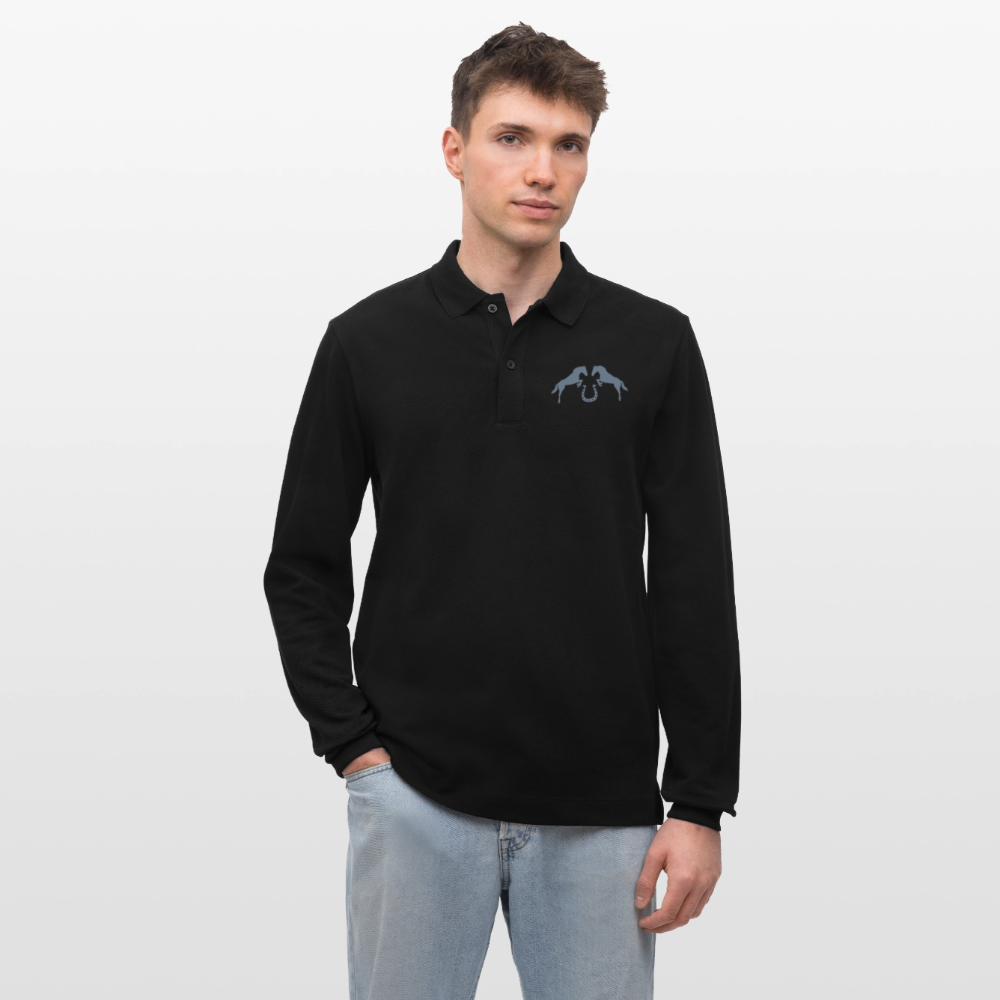 Stanley/Stella Unisex Bio-Langarm-Poloshirt Premium Prepster Horselove - Schwarz