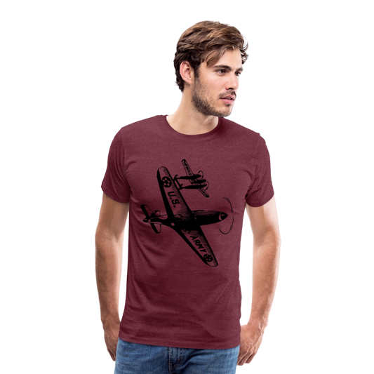 Männer Premium T-Shirt U.S. Army - Bordeauxrot meliert