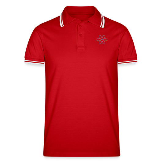 Männer Tipped Poloshirt Atom - Rot/Weiß
