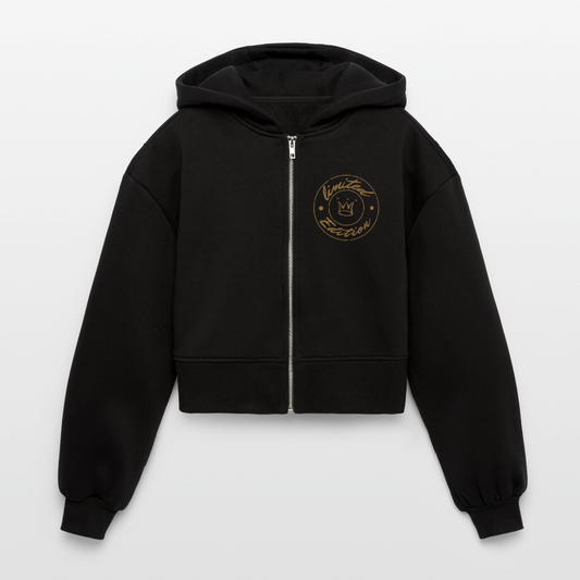 Frauen Oversized Cropped Kapuzenjacke Limited edition - Schwarz
